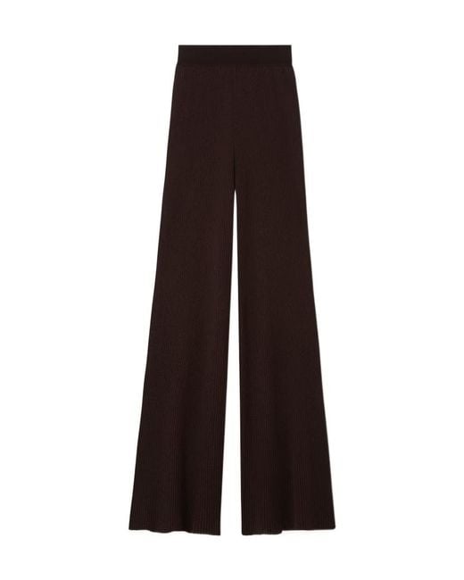 Loro Piana Brown Camino Ribbed-Knit Trousers