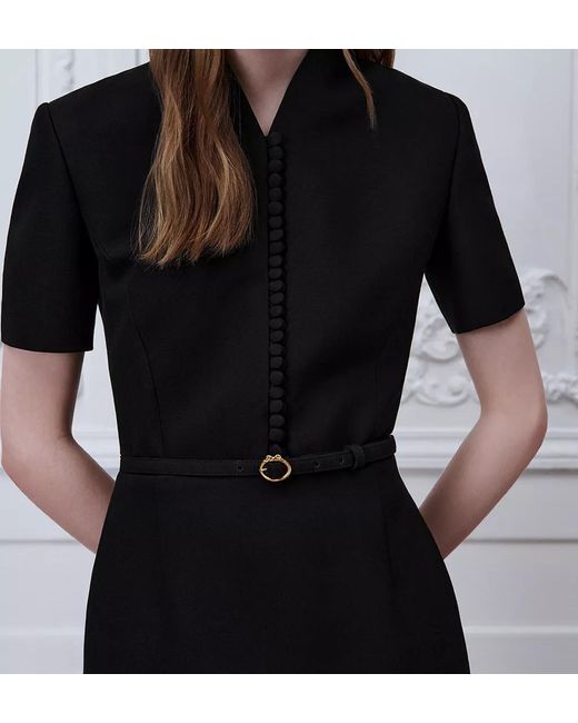 Dior Black Mid-Length Belted Dress