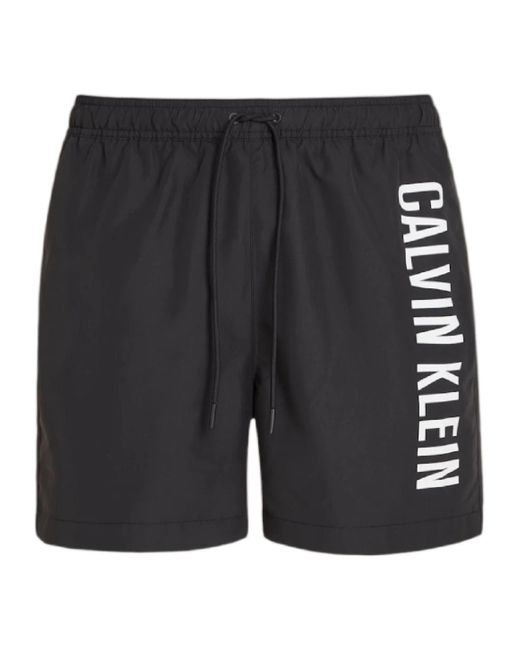 Calvin Klein Black Medium Drawstring Swim Shorts for men