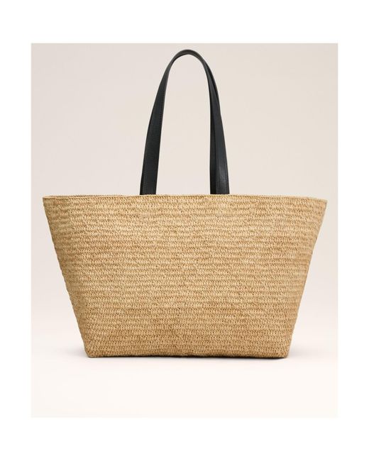 AMI Natural Ami Logo Patch Woven Tote Bag
