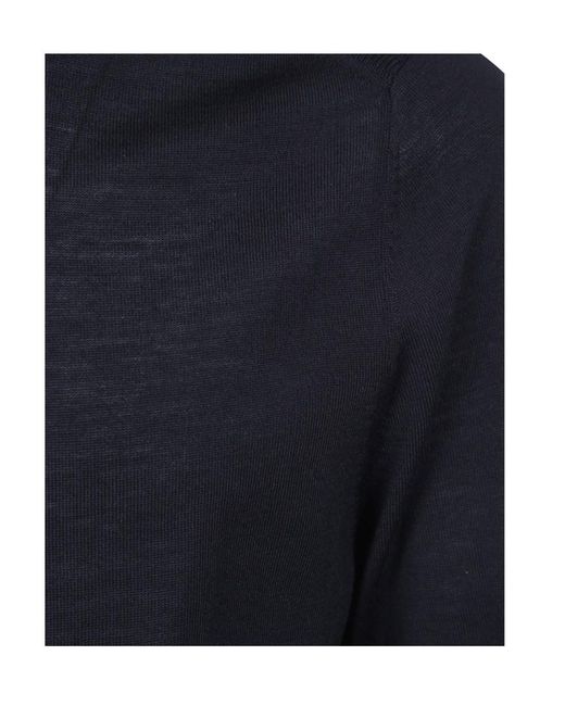 Paul Smith Blue Zip-Neck Knitted Jumper for men