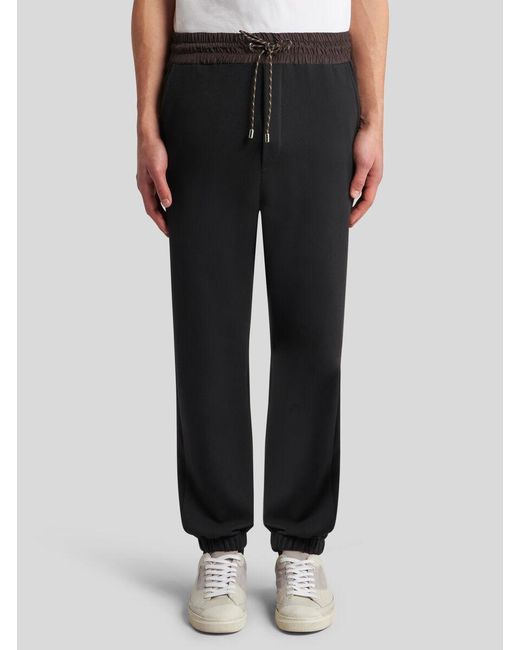 Etro Black Jersey Jogging Trousers for men