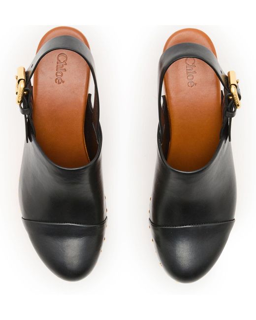 Chloé Black Round-Toe High-Heeled Sandals