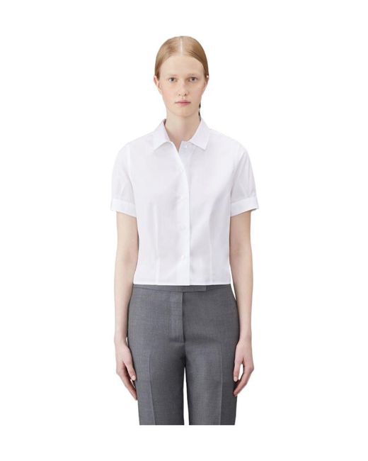 Thom Browne White Short-Sleeved Button-Up Shirt