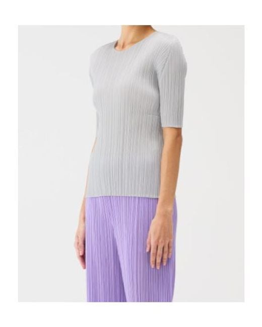 Pleats Please Issey Miyake Gray Slim Fit Top