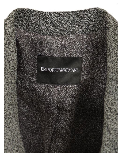 Emporio Armani Gray Double-Breasted Blazer