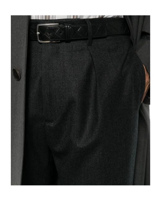 Berwich Gray Casual Trousers With Belt Loops for men