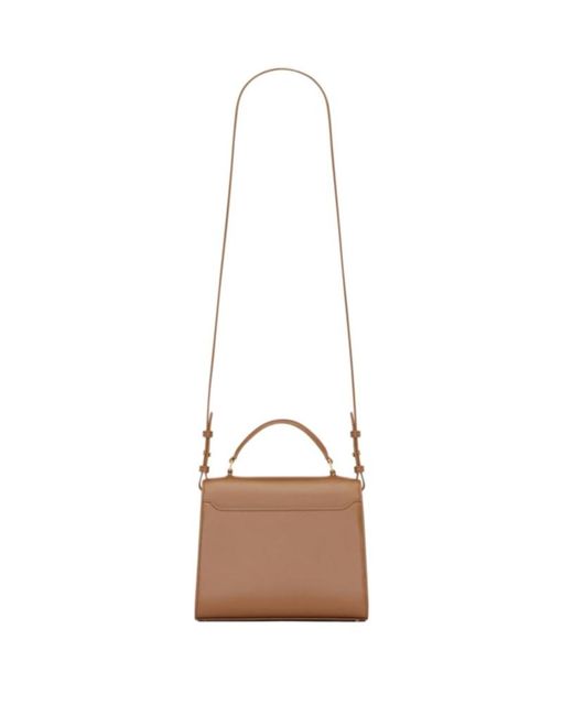 Saint Laurent Brown Cassandra Mini Top Handle