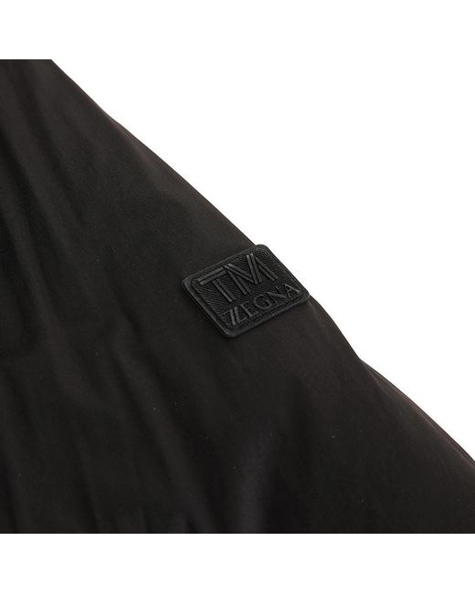Zegna Black Hooded Puffer Coat for men
