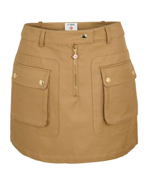 Casablanca Natural Belt-Loop Skirt