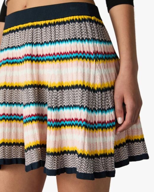 Casablanca Multicolor Zigzag Pleated Knitted Skirt