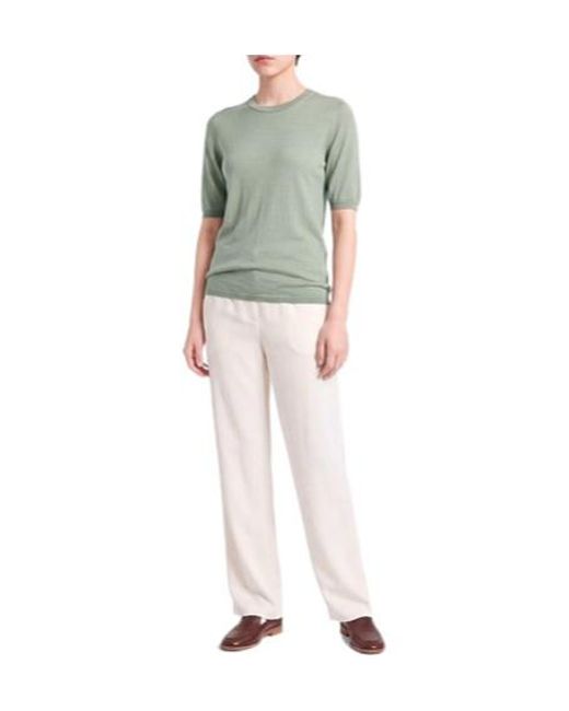 Max Mara Green Short-Sleeved Knitted Sweater