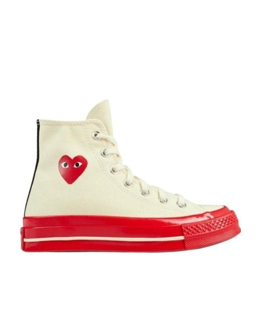 COMME DES GARÇONS PLAY Red Logo High-Top Sneakers