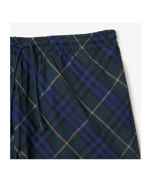 Burberry Blue Check Swim Shorts for men