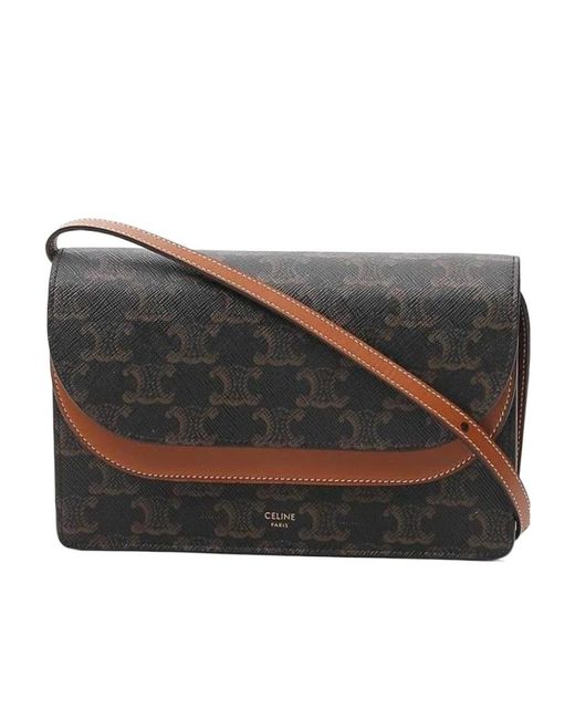 Céline Black Wallet On Strap