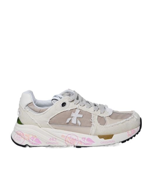 Premiata Gray Logo Logo Low-Top Casual Shoes