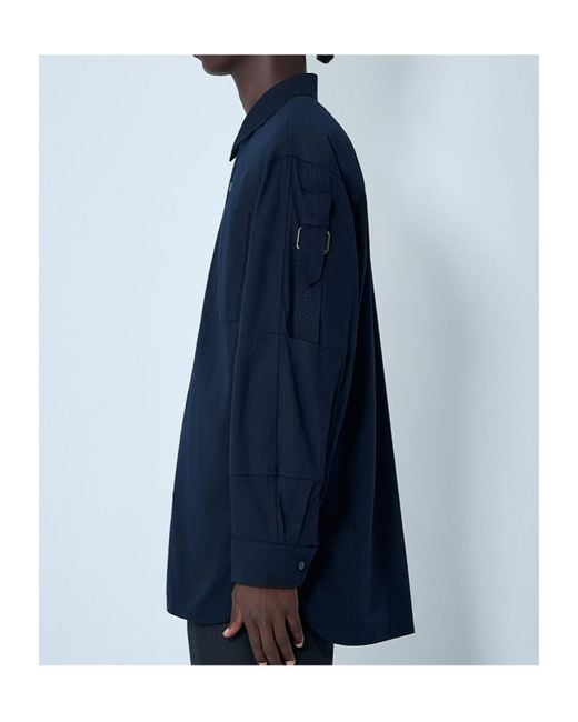 Dries Van Noten Blue Button Down Poplin Shirt for men