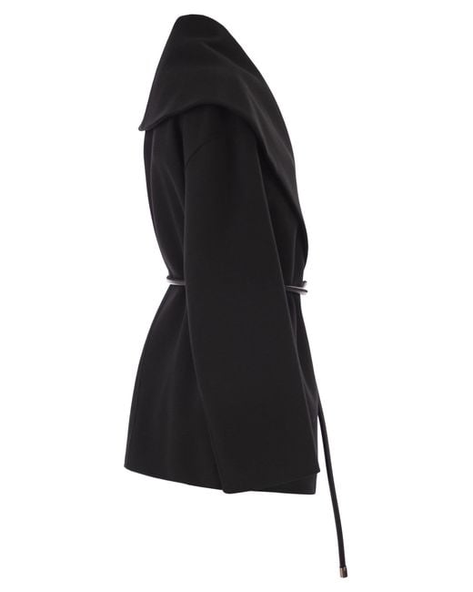 Sportmax Black Spxuguale Wrap Short Coat