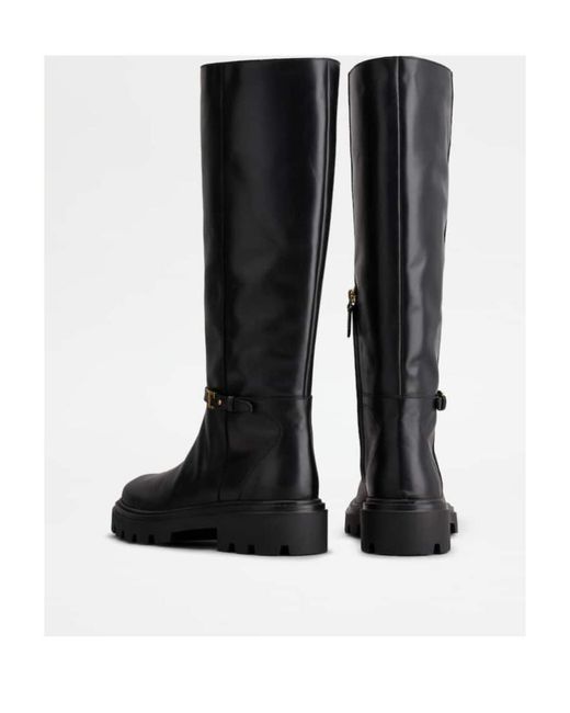 Tod's Black T Timeless Knee-High Boots