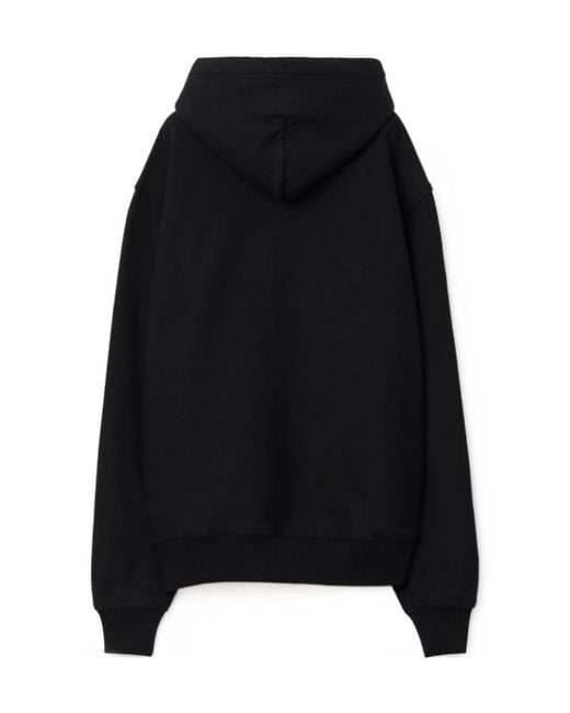 Burberry Black Kangaroo-Pouched Drawstring Hoodie for men