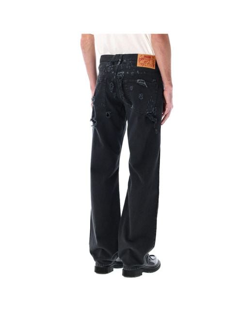 Magliano Black Livello Broken Bull Distressed Jeans for men