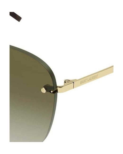 Saint Laurent Green Eyewear Sl 309 Rimless Sunglasses for men