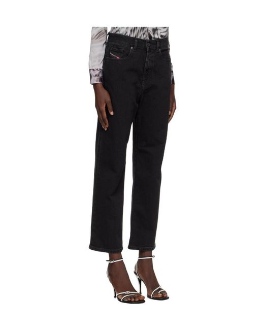 DIESEL Black D-Air Low-Rise Straight-Leg Jeans