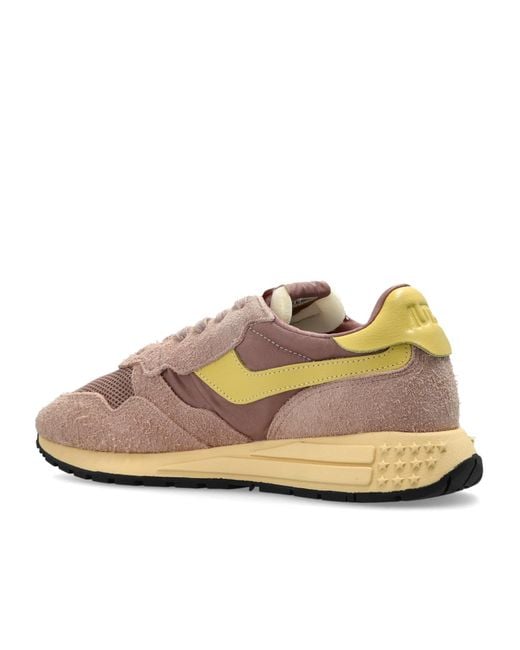 Autry Pink Reelwind Lace-Up Sneakers