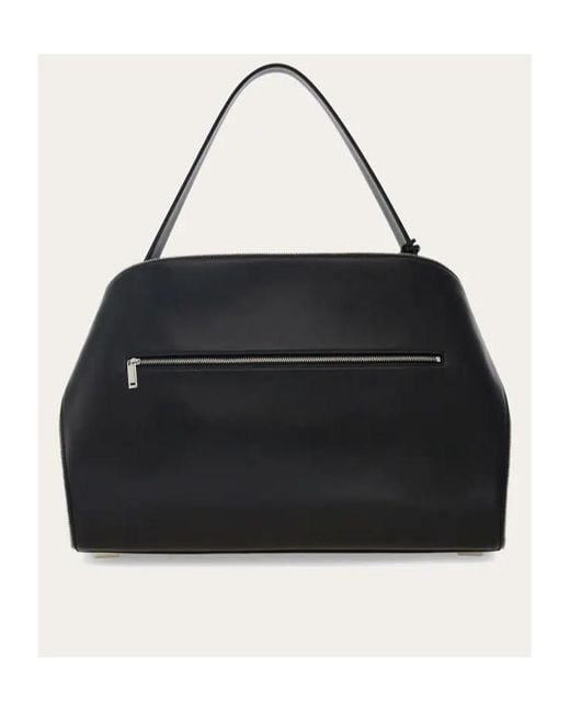 Ferragamo Black Hug Soft Shoulder Bag (L)