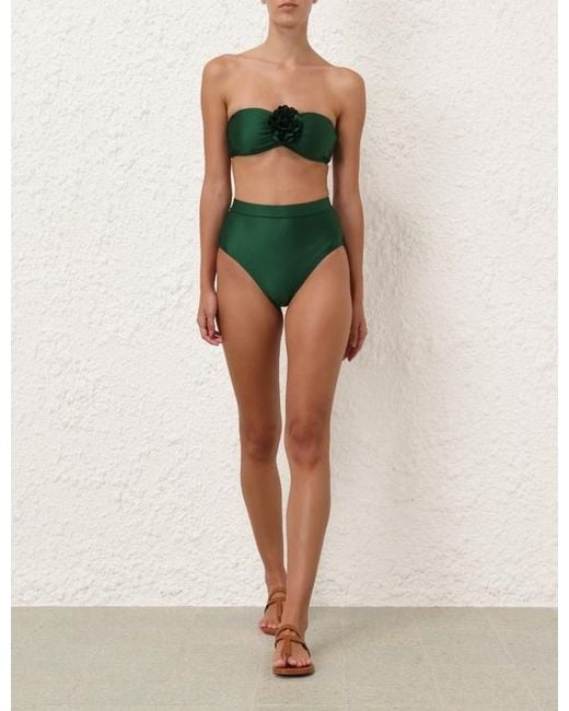 Zimmermann Green Waverly Flower Bandeau Bra