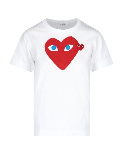 COMME DES GARÇONS PLAY White Comme Des Garçons Play Heart Logo T-Shirt