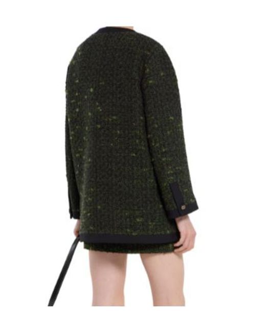 Gucci Black Bouclé Button-Up Knit Jacket
