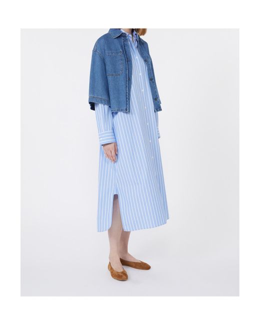 Weekend by Maxmara Blue Long Poplin Shirt Dress