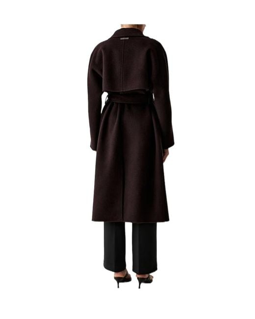 Calvin Klein Black Belted Wrap Coat