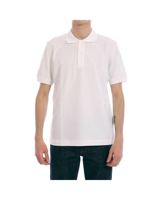 Dior White Homme Logo Polo Shirt for men