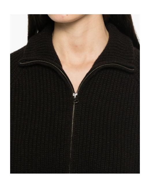 Lisa Yang Black Long-Sleeve Zip-Up Cardigan
