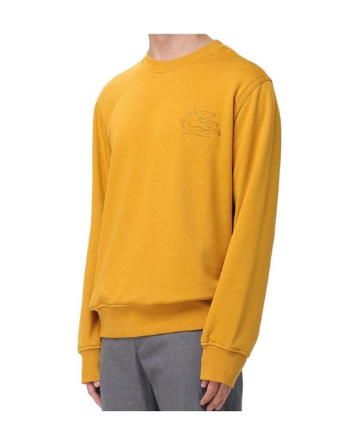 Etro Yellow Crew Neck Sweatshirt for men
