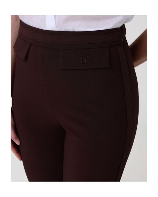 Elisabetta Franchi Red Stretched Cropped Trousers