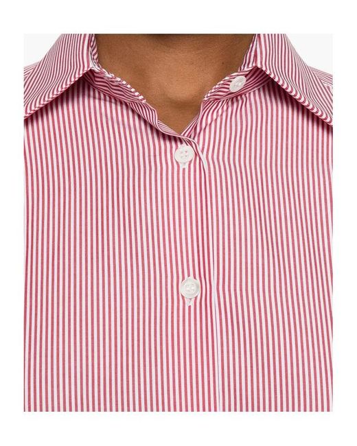 Mazzarelli Pink Gea Striped Button-Down Shirt