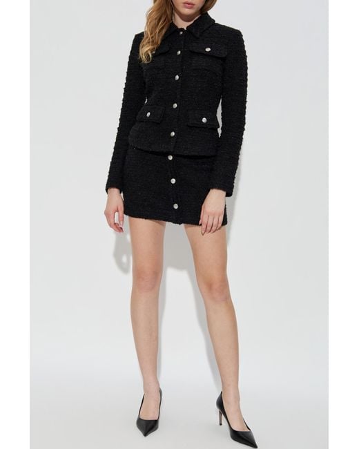M I S B H V Black Bouclé Mini Skirt