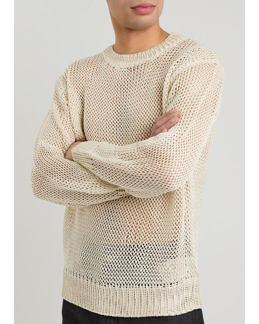 Jil Sander Natural Open-Knit Silk Jumper for men