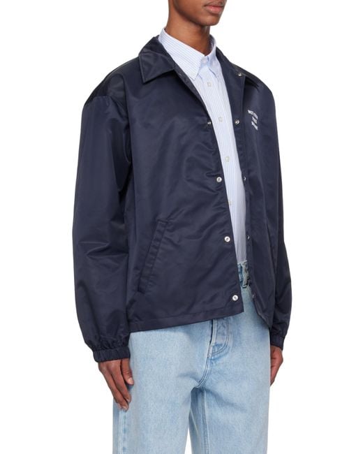 Drole de Monsieur Blue Drôle De Monsieur La Vest Slogan Lightweight Button-Up Jacket for men