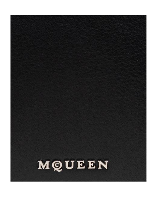 McQueen Black Logo Plaque Bi-Fold Wallet for men