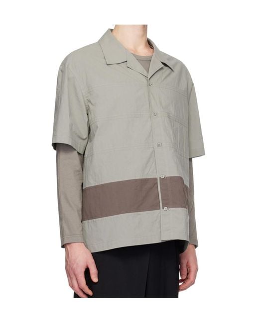 Craig Green Gray Panelled Short Sleeve Shirt for men