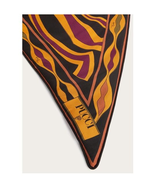Emilio Pucci Black Mixed Print Padded Triangle Scarf