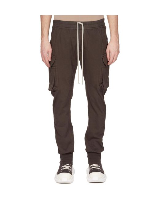 Rick Owens Brown Mastodon-Cut Drawstring Cargo Pants for men
