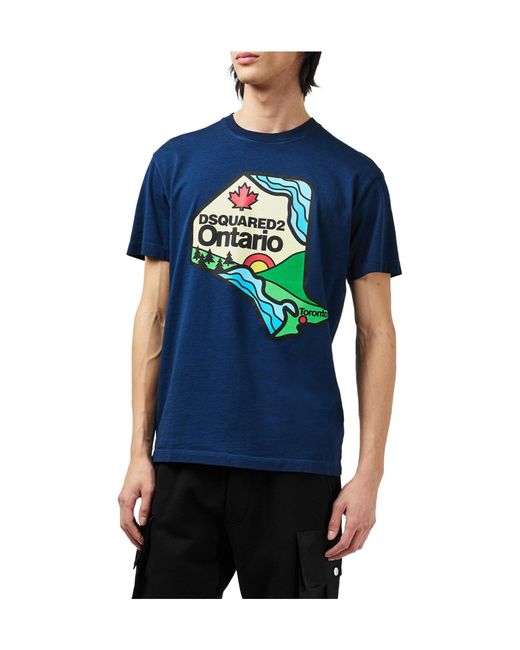 DSquared² Blue Crewneck Shortsleeve Tshirt for men