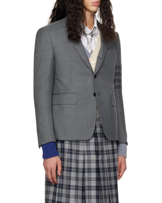 Thom Browne Gray Bar High-Armhole Sport Coat for men