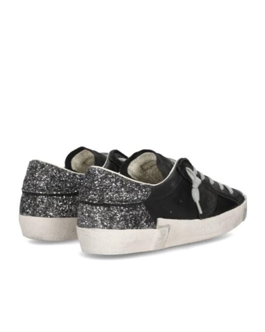 Philippe Model Black Prsx Glitter Sneakers