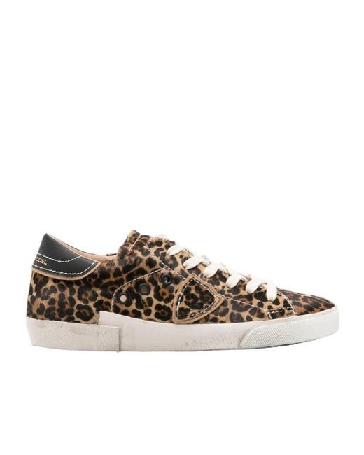 Philippe Model Brown Lace-Up Sneakers